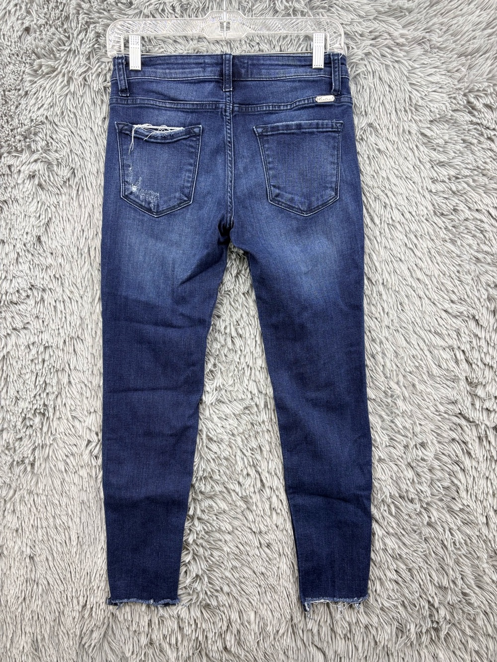 Kancan Jeans Womens 27 Blue Distressed Ankle Skinny Mid Rise Medium Wash